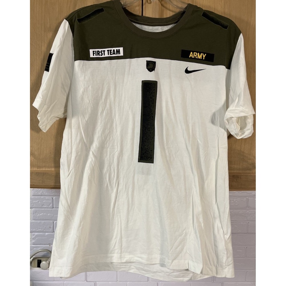 Nike Army West Point T-Shirt Mens XL White Green First Team 1st‎ Cav Military